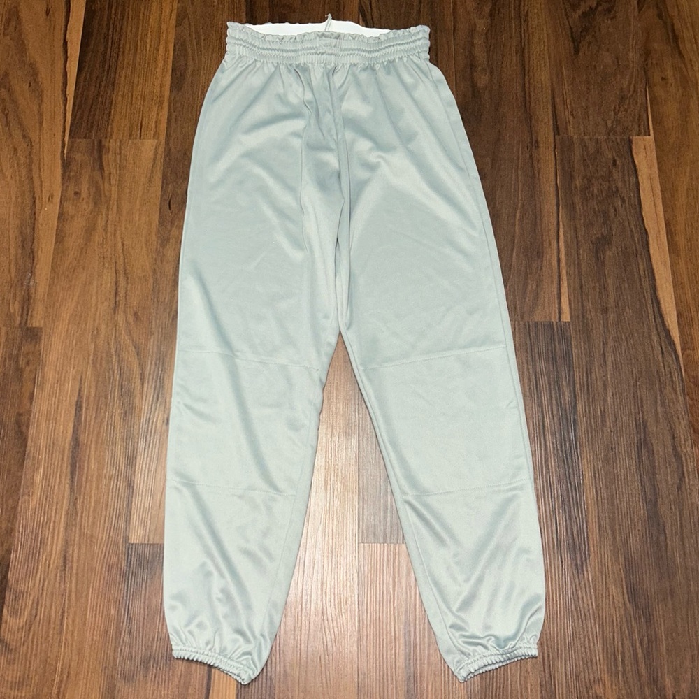 Baseball Pants Men's Adult Medium Training Jogger Sweatpants Stretch Light Gray